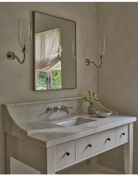 Neptune Home, Polished Nickel Bathroom, Monday Inspiration, Bathroom Design Decor, Bathroom Renos, Booth Design, Beautiful Bathrooms, Cabinet Design, Interior Design Trends