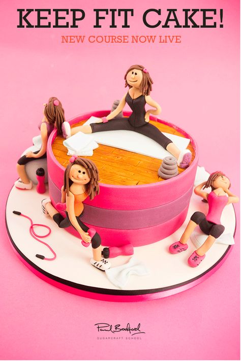 Keep Fit Cake                                                                                                                                                                                 More Workout Cake, Fitness Cake, Cake Figures, Gym Cake, Makanan Rendah Kalori, Sports Themed Cakes, Bachelorette Cake, Cake Decorating Courses, Cakes Inspiration