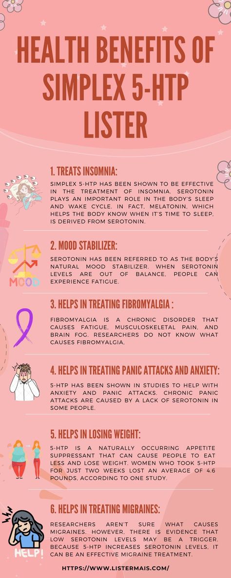 Simplex 5-HTP is a chemical byproduct of the protein building block L-tryptophan. It is made commercially from the seeds of Griffonia simplicifolia, an African plant. 5-HTP works in the brain and central nervous system by increasing the production of the chemical serotonin. In the body, 5-hydroxytryptophan (5-HTP) is converted to serotonin. It is frequently prescribed… L-tryptophan Benefits, 5htp Benefits For Women, 5 Htp Benefits, 5htp Benefits, Glycine Benefits, What Causes Migraines, Brain And Nervous System, Musculoskeletal Pain, L Tyrosine