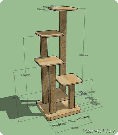 6 Ways To Add More Cat-Friendly Vertical Space To Your Home Cat Trees Homemade, Diy Cat Tower, Cat Tree Plans, Katt Diy, Katt Grejer, Cat Tree House, Diy Cat Tree, Tree Plan, Cat House Diy