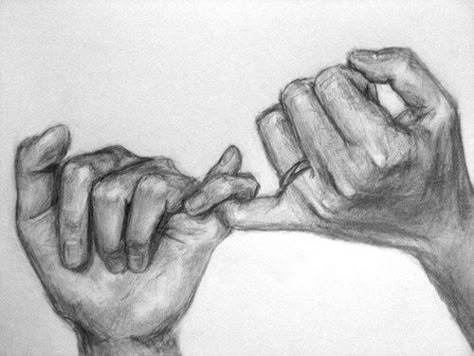 Aesthetic Sketch Ideas Hands, Drawing Of Pinky Promise, Hands Pinky Promise Drawing, Pinkie Promise Drawing, Pinky Promise Drawing Reference, Pinky Promise Reference, Two Hands Sketch, Hold Hands Drawing, Love Hands Drawing