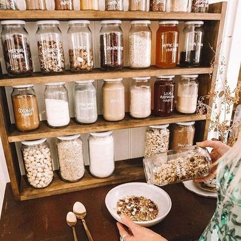 What a set up 🙌🏻 Plastic-free pantry’s truly are the best! ✨ 📸 @cove_online #zerowaste #sustainable #wastefree #journeytozerowaste #goingzerowaste #sustainableliving #sustainability #ecofriendly #earthlover #reducewaste #lesswaste #zerowastelifestyle #zerowastejourney #sustainablelifestyle #pantryfiles #reducereuserecycle #ecofriendlyproduct #savetheplanet #plasticfreejuly #pantrygoals #pantryorganisation #clutterfree #organisedpantry #kitchengoals #plasticfreekitchen #lowwastekitchen Cereal Station, Kitchen Design Pictures, Cereal Bar, Home Coffee Stations, Kitchen Organization Diy, Kitchen Hacks Organization, Diy Kitchen Storage, Kitchen Design Trends, Pantry Organization