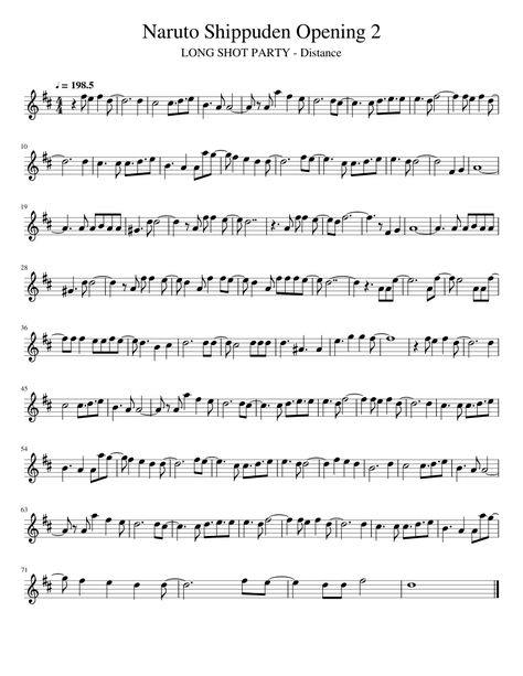 Free Sheet Music, Naruto Shippuden, Sheet Music, Naruto