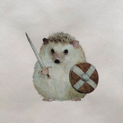 Hedgehog Drawing, The Hedgehog, Cute Illustration, Animal Illustration, Animal Art, Beautiful Art, Cute Art, Fantasy Art, Cool Art