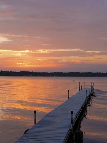 size: 12x9in Photographic Print: Swimming dock, Cass Lake, Minnesota at sunset by Gayle Harper : Entertainment Sunset Poster, Sky Pictures, Pretty Landscapes, Pretty Sky, Sunset Pictures, Summer Wallpaper, Summer Dream, Pretty Wallpapers Backgrounds, Pretty Places