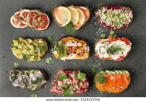 Smorrebrod Traditional Scandinavian Openfaced Sandwich Stock Photo (Edit Now) 1524133706 Vietnamese Breakfast, Fiber Rich Diet, Nordic Diet, Breakfast Around The World, Full English Breakfast, Open Faced Sandwich, Sustainable Seafood, Scandinavian Countries, Sustainable Food