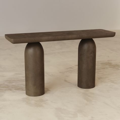 A functional art piece, the bullet console is the taller and narrower sibling of this collection’s coffee table, an essential addition to enhance the style of your hallways and entry rooms. Stone Console, The Grounds Of Alexandria, Elegant Furniture, Functional Art, White Stone, Accent Furniture, Console Table, Two Pieces, Art Pieces