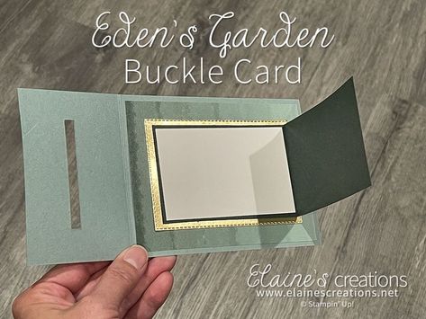 Learn how to make this buckle card with Stampin' Up!'s Eden’s Garden stamp set and Eden Dies in this video tutorial! Card Making Tools, Stampin Up Birthday Cards, Fancy Fold Card Tutorials, Card Making Templates, Gatefold Cards, Hand Stamped Cards, Card Making Tips, Step Cards, Interactive Cards