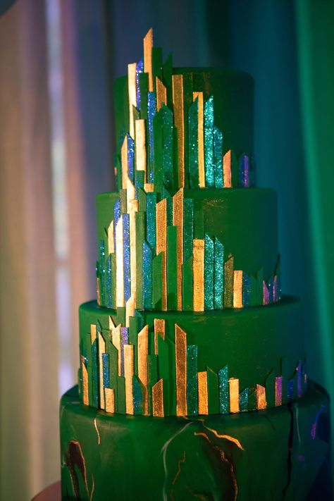 Wicked Sweets Cakes at Paramount Event Venue in Morrisville, NC - Photo by Southern Belle Photography Emerald City Theme, Emerald City Wedding, Emerald City Party, Wicked Svg, City Cake, Cake And Dessert, Dream Venue, Sweets Cake, Emerald City