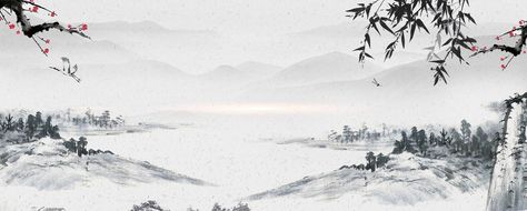 Chinese Banner, Chinese Background, Ink Background, Banner Material, Painting Winter, Ancient Paintings, Asian Painting, Printmaking Art, Fairytale Illustration