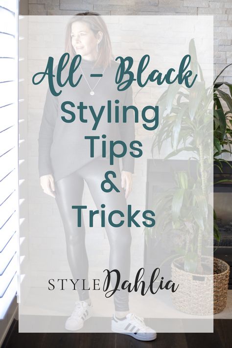 Wearing all-black is a no brainer but here are a few tips & tricks to get the look right. All Black Outfits, Wearing All Black, Black Outfits, All Black Outfit, Tips Tricks, Black Outfit, What I Wore, Get The Look, Tips And Tricks