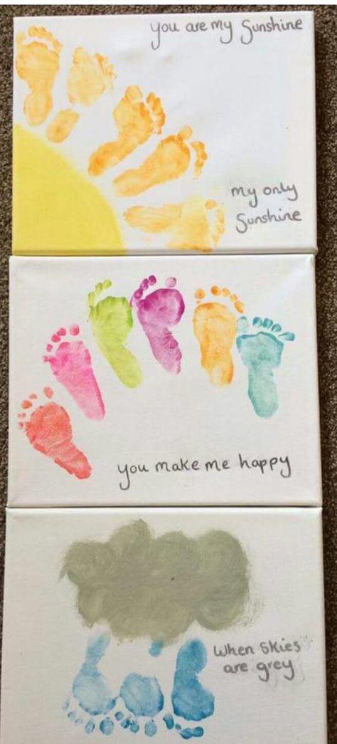 Spring & Summer footprint project Footprint Penguin, Diy Spring Crafts, Penguin Craft, Baby Art Projects, Footprint Crafts, Spring Crafts For Kids, Footprint Art, Handprint Crafts, Daycare Crafts