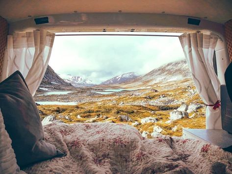 10 Van Lifers You Should Follow on Instagram Right Now - Dwell Geometric Blanket, Bus House, Estilo Hippy, Living On The Road, Bohemian Tapestry, Van Living, Follow On Instagram, Swivel Seating, Prefab Homes