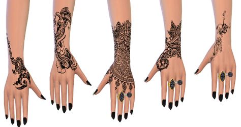 http://sims4customcontent.tumblr.com/page/16                                                                                                                                                                                 More Sims 4 Henna, Hand Henna Tattoos, Sims Tattoo, Los Sims 4 Mods, Sims 4 Tattoos, Sims 4 Blog, Tato Henna, Pelo Sims, Sims 4 Mm Cc