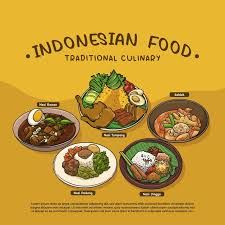 Indonesian Culture, Food Vector, Indonesian Cuisine, Lunch Menu, Padang, Indonesian Food, Food Drawing, Food Poster, Food Illustration