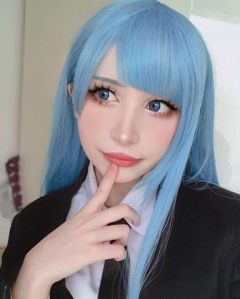 Blue Straight Cosplay Wig | Alacos Cosplay Wig for Jujutsu Kaisen Miwa Kasumi + Free Cap Kasumi Cosplay, Cosplay Inspo, Anime Jujutsu Kaisen, Anime Fashion, Blue Wig, Cosplay Hair, Costume Fashion, Anime Cosplay Costumes, Party Hair