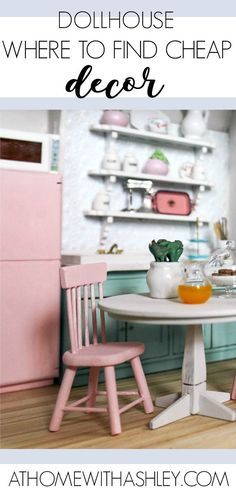 Open Shelving In The Kitchen, Homemade Dollhouse, Ikea Dollhouse, Dollhouse Makeover, Diy Watch, Dollhouse Decorating, Bathroom Unique, Table Halloween, Modern Dollhouse Furniture