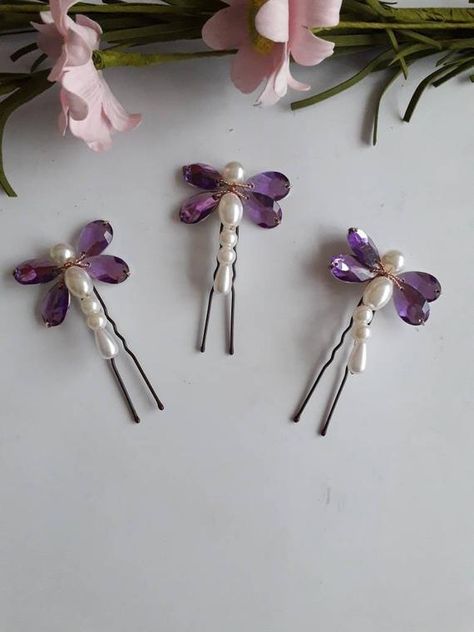 Hair Pins Diy, Hair Tinsel, Hair Brooch, Braided Bracelet Diy, Beaded Hair Pins, Hair Accessories Pins, Bead Hair Accessories, Fairy Hair, Wire Wrapped Jewelry Diy