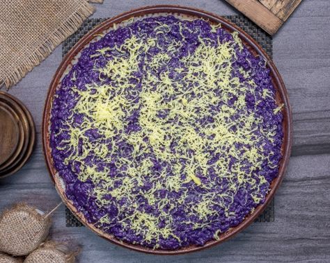 Ube Biko Recipe, Ube Biko, Filipino Kakanin, Biko Recipe, Filipino Sweets, Chinese Cuisine Recipes, Ube Halaya, Filipino Dessert, Filling Snacks