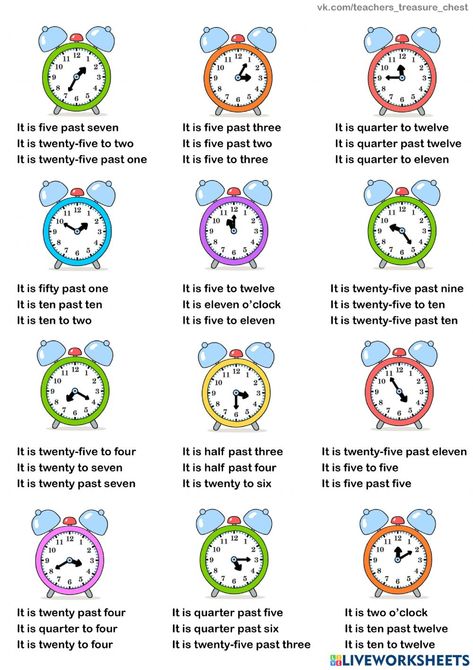 Whats The Time Worksheet, Telling Time Worksheets Kindergarten, Telling The Time Activities, Time Worksheets Grade 3, Vocabulary Games For Kids, English Games For Kids, Telling Time Activities, Elementary Worksheets, Free Time Activities