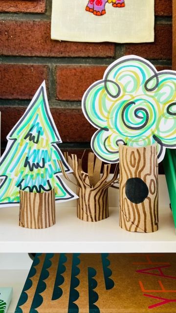 Toilet Paper Roll Tree, Tissue Roll Crafts, Toilet Paper Trees, Cardboard Houses, Cardboard House, Toilet Paper Roll Crafts, Paper Roll Crafts, Craft Night, Paper Rolls