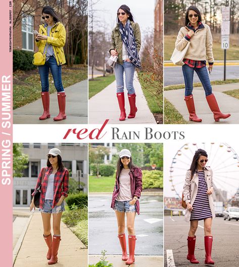 Red Rainboots Outfit Fall, Red Rainboots Outfit Winter, Red Rainboots Outfit, Red Hunter Boots Outfit, Rainboots Outfit Winter, Red Rain Boots Outfit, Hunter Rain Boots Outfit, Camping Attire, Rainboots Outfit