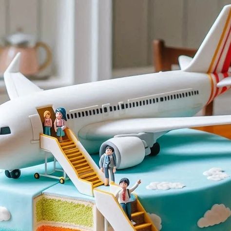 Erlita Krist on Instagram: "Airport themed cake ideas 🛫 . Ai generated art Credit for reposting #cakefondant #cakeinspo #cakeidea #cakedesign #cakeideas #erls_ai #aiartforinspiration #airportcake #airplanecake" Airport Cake Ideas, Themed Cake Ideas, Airplane Birthday Cakes, Airplane Cake, Travel Cake, Fondant Cakes, Themed Cakes, Cake Ideas, Food And Drink