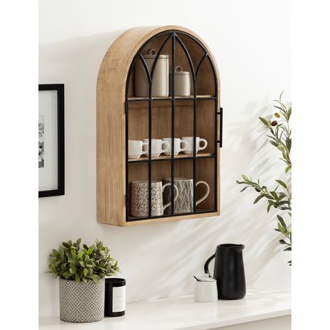 Kate and Laurel Megara Arched Wall Mounted Cabinet - 16x5x24 - Bed Bath & Beyond - 39697224 Arch Wall Cabinet, Arched Cabinet, Over Toilet Storage, Wall Storage Cabinets, Arched Wall, Mounted Cabinet, Over Toilet, Entryway Bathroom, Wooden Bathroom