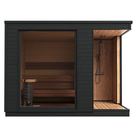 Black Chimney, Shower Sauna, Sauna Lights, Sauna Shower, Sauna Diy, Sauna House, Interior Cladding, Wood Heat, Sauna Design