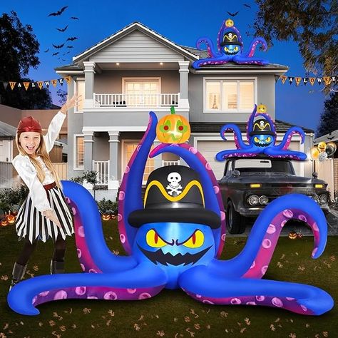 Amazon.com: MICOCAH Halloween Inflatables 7 FT Giant Fire & Ice 2 Headed Dragon Outdoor Halloween Decorations Bulit-in Flashing LEDs Halloween Blow Up Decorations Outside for Yard Indoor Party Garden Lawn Décor : Patio, Lawn & Garden 2 Headed Dragon, Octopus Halloween, Up Decorations, Halloween Blow Ups, Outdoor Halloween Decorations, Indoor Party, Pirate Captain, Halloween Inflatables, Garden Lawn