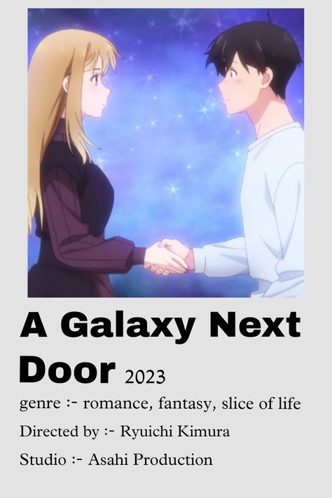 Anime
A galaxy next door A Galaxy Next Door, Best Action Romance Anime, Anime Checklist, Romance Anime Recommendations, Anime Watchlist, Princess Anime, Anime To Watch, Jimin Birthday, Upcoming Anime