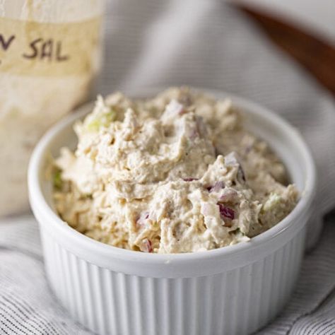 Easy Deli Chicken Salad - A Classic Deli-Style Recipe - Seasoned and Salted Deli Chicken Salad Recipe, Deli Chicken Salad, Deli Style Chicken Salad, Smoked Chicken Salad, The Best Chicken Salad, Best Chicken Salad, Homemade Chicken Salads, Chicken Caesar Pasta Salad, Delicious Chicken Salad