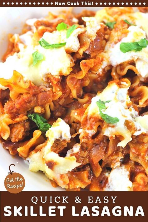 Mafalda Pasta Recipes, Lasagna Recipe Without Sausage, Lasagna Skillet Recipe, Lazy Lasagna Skillet, Cheaters Skillet Lasagna With Corn And Cherry Tomatoes, Meat Sauce Pasta, Lasagna Pasta Skillet, Mafalda Pasta, Pasta And Cheese