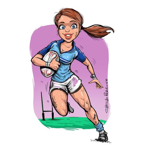 Rugby femenino women rugby dibujo illustration Rugby Illustration, Women Rugby, Rugby Art, Rugby Girls, Rugby Poster, Rugby Design, Womens Rugby, Cheer Poses, Soccer Tips