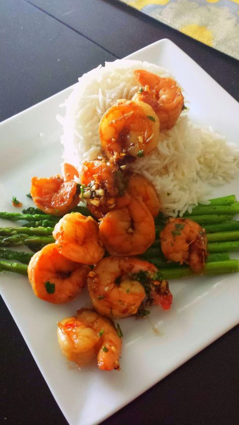 Garlic Butter Shrimp And Rice, Shrimp Asparagus Rice, Asian Jasmine Rice, Shrimp With Jasmine Rice, Shrimp Japchae, Jasmine Rice And Asparagus, Jasmin Rice, Easy Shrimp Recipes, Sauteed Asparagus