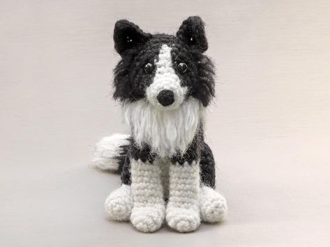 Finnly, crochet Border Collie pattern Realistic Crochet, Crochet Border, Crochet Dog Patterns, Mini Dogs, Border Collie Dog, Crochet Borders, Collie Dog, Crochet Animal Patterns, Crochet Motifs