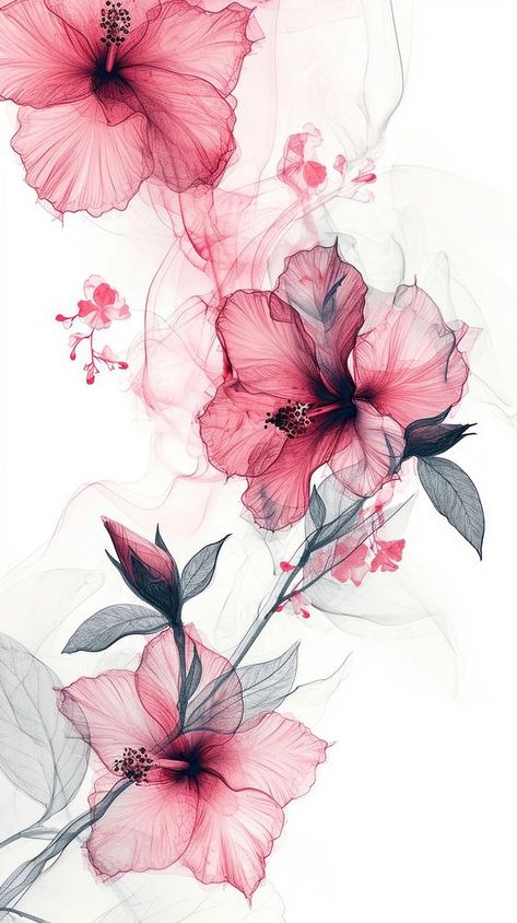 Tropical flowers backgrounds hibiscus plant. | premium image by rawpixel.com Fuchsia Flowers Aesthetic, Wallpaper Backgrounds Hibiscus, X Ray Flower, Hibiscus Background, Tropical Flowers Wallpaper, Marble Effect Wallpaper, Hibiscus Pattern, Watercolor Flower Background, Hibiscus Plant