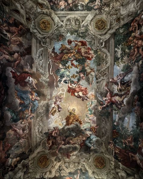 Painting Classic Art, Ceiling Artwork, Rome Painting, Beautiful Walls, Painting Classic, Ceiling Painting, Baroque Painting, Ceiling Art, Ancient Paintings