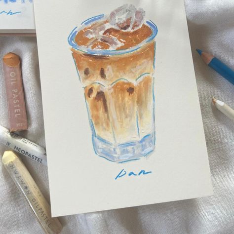 ig: dan_ton148 Oil Pastel Food Drawing, Oil Pastel Aesthetic, Whimsical Art Journal, Oil Pastels Painting, Watercolor Beginner, Oil Pastel Art, Oil Pastel Drawings, Ceramics Pottery Art, Food Drawing