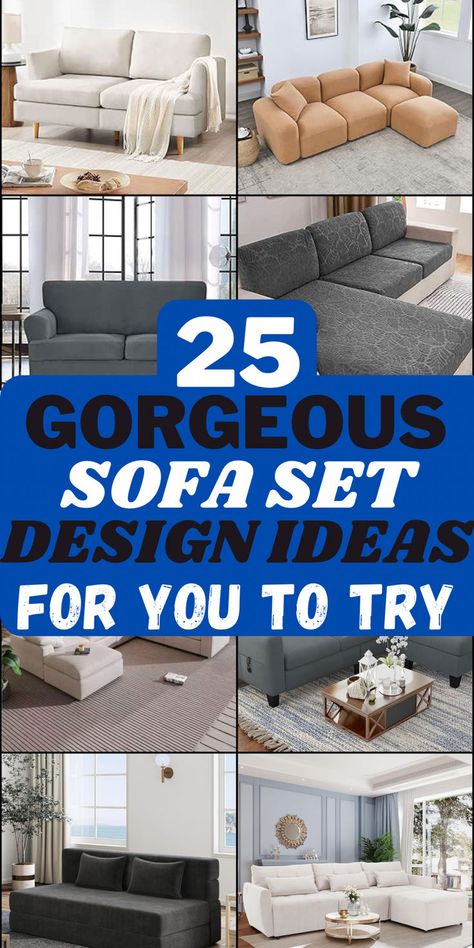 These sofa set design ideas will help you find the perfect way to transform your cramped lounge into an inviting living area for yourself and your friends. Funky Sofa, Sofa Set Design, Set Design Ideas, Gorgeous Sofas, Comfortable Sofas, Sofa Set Designs, Comfortable Furniture, Set Designs, Comfortable Sofa