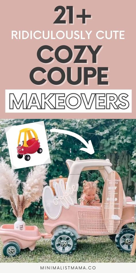 Repainting Cozy Coupe, Cozy Coupe Farm Truck, Tiny Tikes Car Makeover, Diy Push Car Makeover, Little Tike Car Makeover, Crazy Coupe Makeover, Fisher Price Car Makeover, Painting Cozy Coupe Cars, Cosy Coupe Makeover