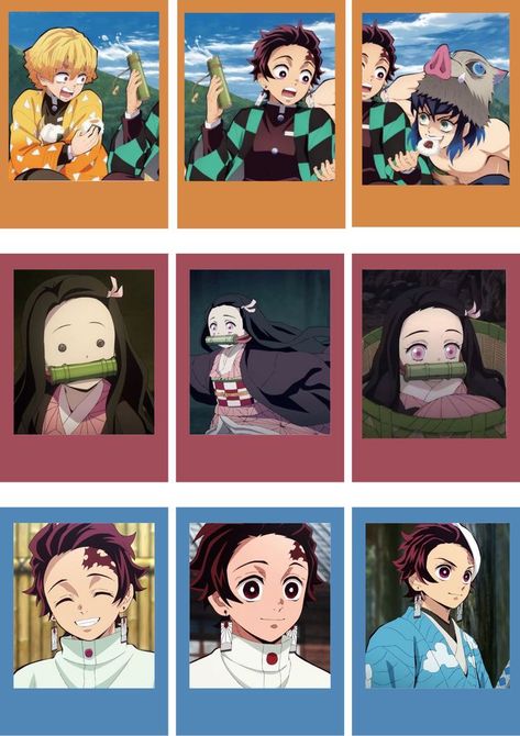 Demon slayer Polaroids <3 Anime Poloroid Pictures, Anime Journal Demon Slayer, Demon Slayer Photocards, Anime Polaroid Printable, Demon Slayer Polaroid, Demon Slayer Printables, Demon Slayer Stickers Printable, Demon Slayer Journal, Anime Polaroids