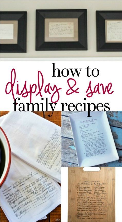 How to Display and Save Family Recipe Cards - Preserve family recipe cards with these meaningful kitchen projects that serve as a daily reminder of special family memories. Recipe Display Ideas, Family Recipe Cards, Framed Recipes, A Daily Reminder, Family Recipe Book, Handwritten Recipes, Farmhouse Ideas, Food Displays, Family Keepsakes