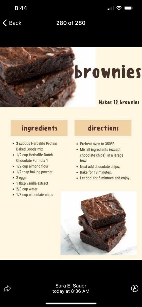 Herbalife Bars Recipe, Herbalife Protein Recipes, Herbalife Protein Bars Recipe, Herbalife Desserts, Herbalife Brownies Recipe, Herbalife Treats, Herbalife Treat Recipes, Herbalife Hot Chocolate Recipe, Herbalife Cookie Recipes