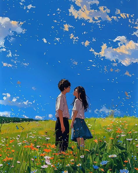 Standing together in a field of flowers, they share a quiet moment under the endless blue sky ☁️🫶 . . . Follow @cozy_005 for more ❤️ . . . . #ai #midjourney #aicommunity #aiartworks #trending #trendingnow #illustration #cozy #cozyvibes #couple #cozydecor #cottagestyle #stressrelief #stressfree #storytelling #stablediffusion #midjourneygallery #artoftheday #lofi #conceptart #studioghibli #animelover #wanderlust #couplegoals #sky #chillvibes #tokyo #explorepage #instadaily #field No One Loves Me, Cozy Decor, Quiet Moments, Anime Scenery Wallpaper, Flower Field, Scenery Wallpaper, Anime Scenery, Studio Ghibli, Art Day