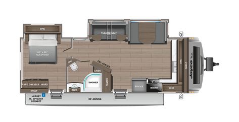 Trailer Floor Plans, Jayco Rv, Travel Trailer Floor Plans, White Hawk, Lightweight Travel Trailers, Outdoor Camping Kitchen, Skylight Kitchen, Roof Ladder, Hardwood Doors