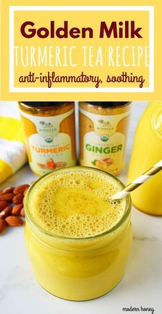 Tumeric Tea Recipe, Golden Milk Recipe, Turmeric Tea Recipe, Modern Honey, Healthy Nutrition Plan, Turmeric Milk, Healing Tea, Turmeric Tea, Golden Milk