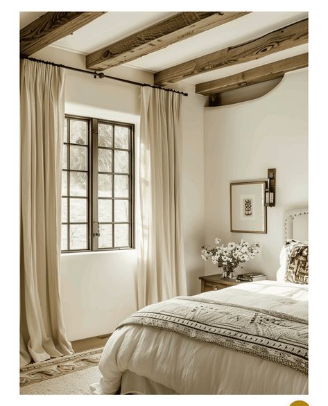 Neutral Drapes, Country Window Treatments, Rustic Window Treatments, Farmhouse Window Treatments, Rustic Window, Living Room Decor Curtains, Wallpaper Walls Decor, Serene Bedroom, Window Ideas