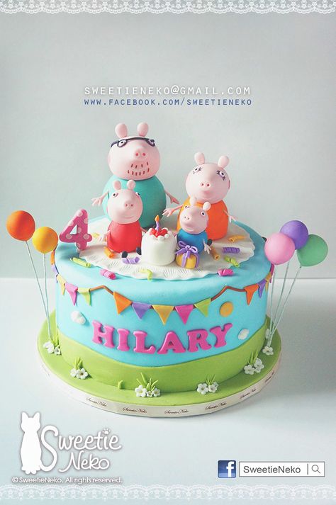 Tortas Peppa Pig, Bolo Da Peppa Pig, George Pig Birthday, Birthday Cake Fondant, Fondant Girl, Greta Gris, Pig Ideas, Rodjendanske Torte, Peppa Pig Birthday Cake