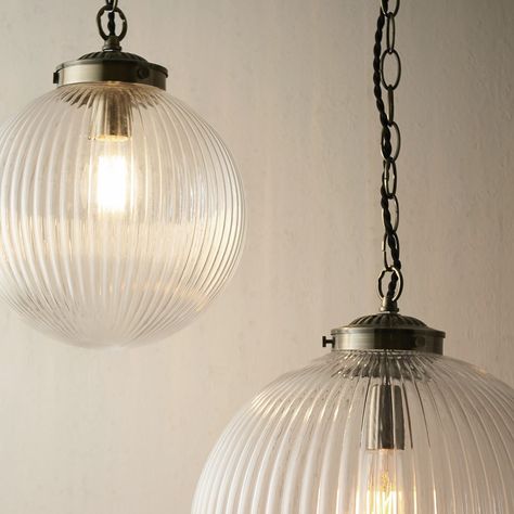 Glass Globe Light, Hallway Pendant Lighting, Glass Globe Pendant Light, Reeded Glass, Globe Light, Bathroom Pendant, Small Pendant Lights, Globe Pendant Light, Lamp Glass